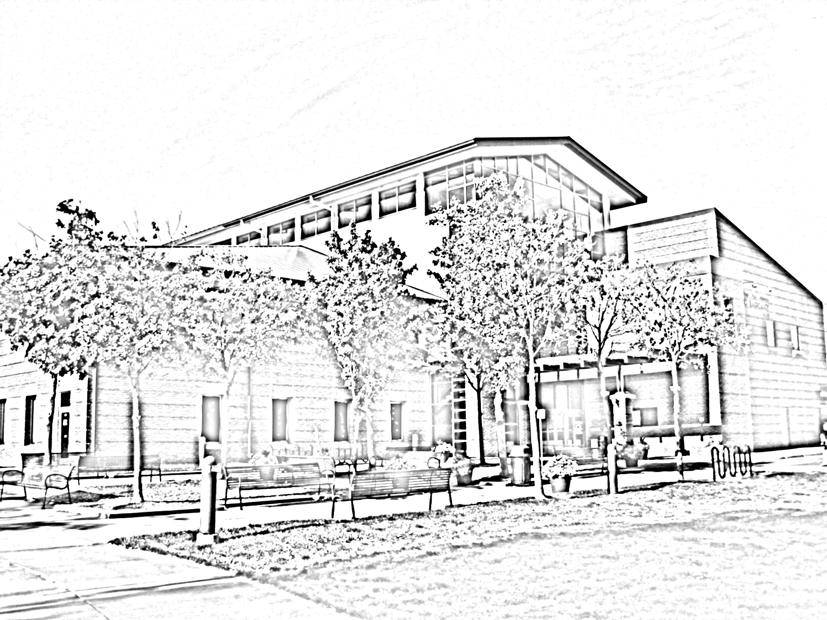 West Des Moines Public Library building sketch